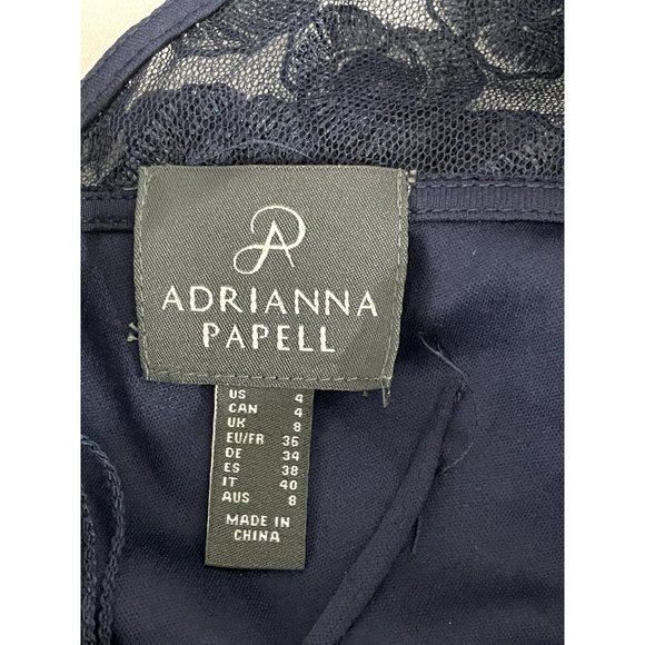ADRIANNA PAPELL Women's Embroidered Mini Blue Dress SIZE: 4 - Picture 3 of 8